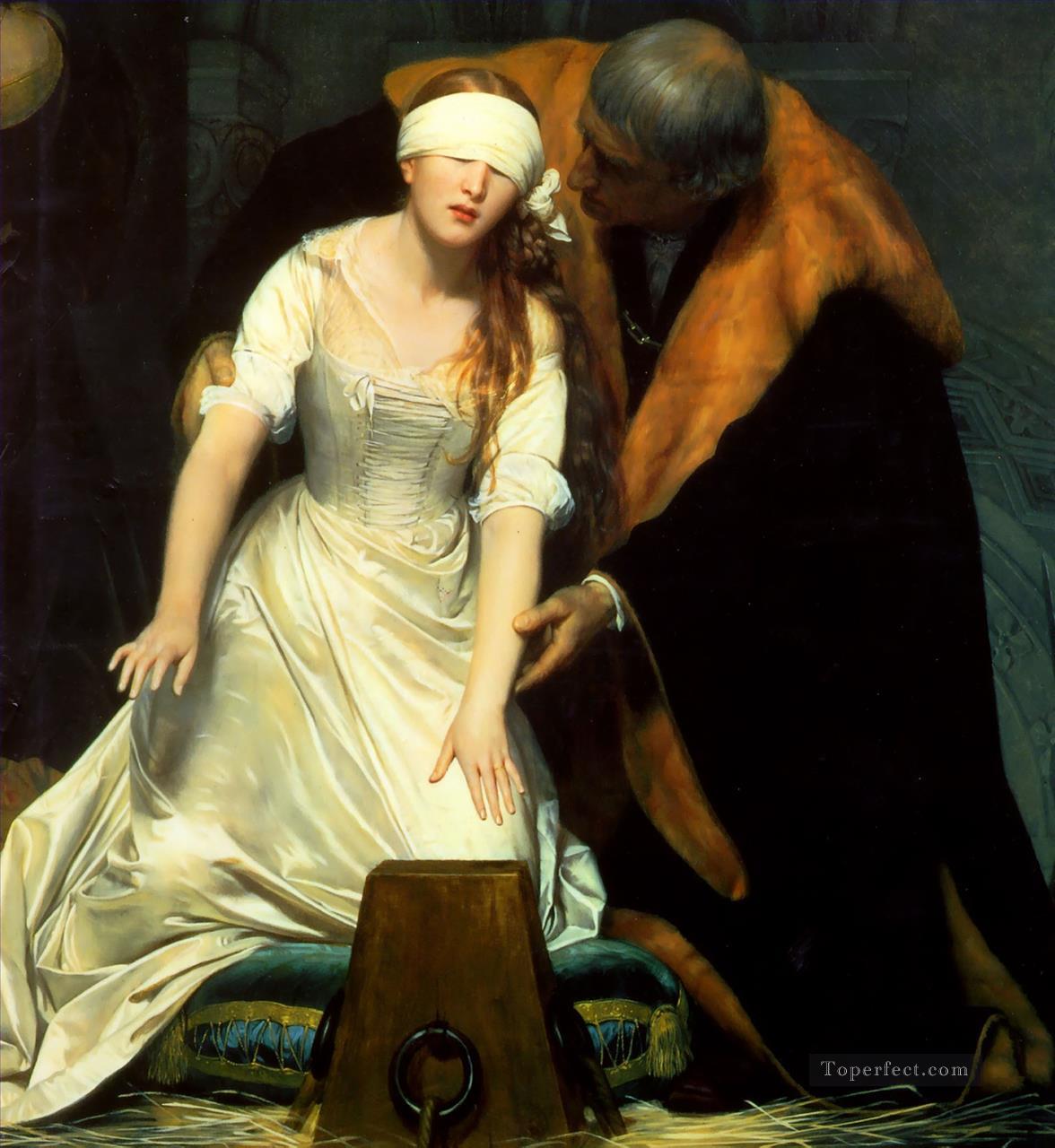 La ejecución de Lady Jane Grey 1834centro historias Hippolyte Delaroche Pintura al óleo